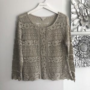 ADIVA Fully Lace Tan Blouse